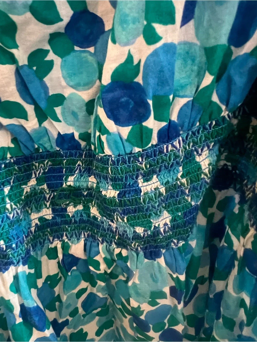 J. Crew Blue and Teal Floral Maxi Sundress